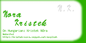 nora kristek business card
